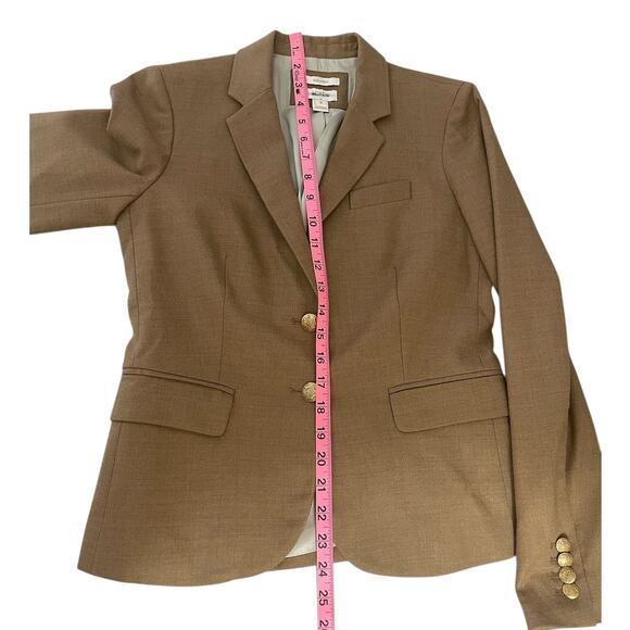 J.Crew Wool Blend Schoolboy Blazer Jacket Classic Preppy Tan Women's Size 0 - Picture 9 of 15